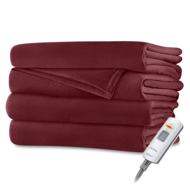 Sunbeam velvet plush electric heated blanket queen discount size